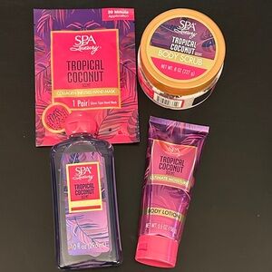 Spa Luxury Tropical Coconut Body Care Gift Set body scrub wash lotion hand mask